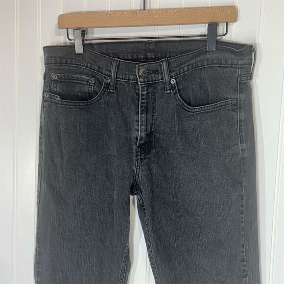 Levi’s 514 Straight Fit Jeans W34 L30 Black Denim Mid Rise Zip Fly Mens Classic - Picture 5 of 9